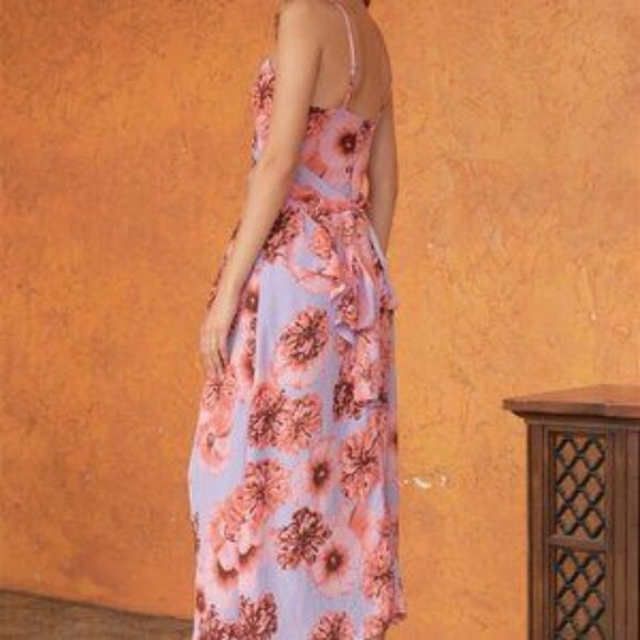 Coral & Lilac Floral Print Maxi Dress - Picture 5 of 8